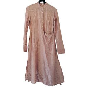 DOSA Mandarin Collar Button Top Silk Wrap Dress Size XS